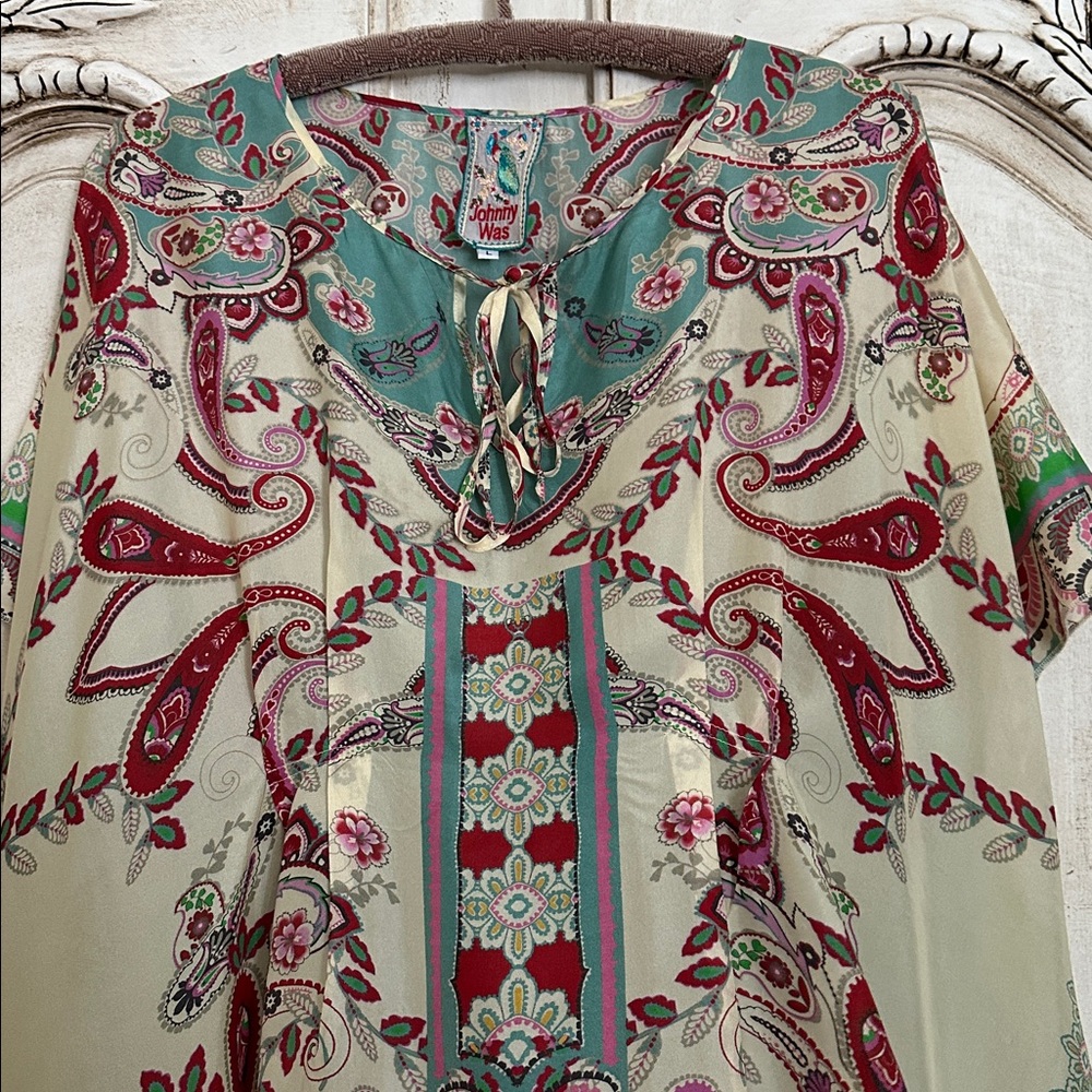 Johnny Was Multicolor Paisley kimono style top - Picture 4 of 6